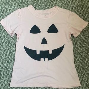 Kids pink pumpkin Jack o lantern Halloween shirt 4t
